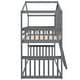 preview thumbnail 9 of 14, Twin Over Twin House Bunk Bed With Ladder and Guardrail, Gray