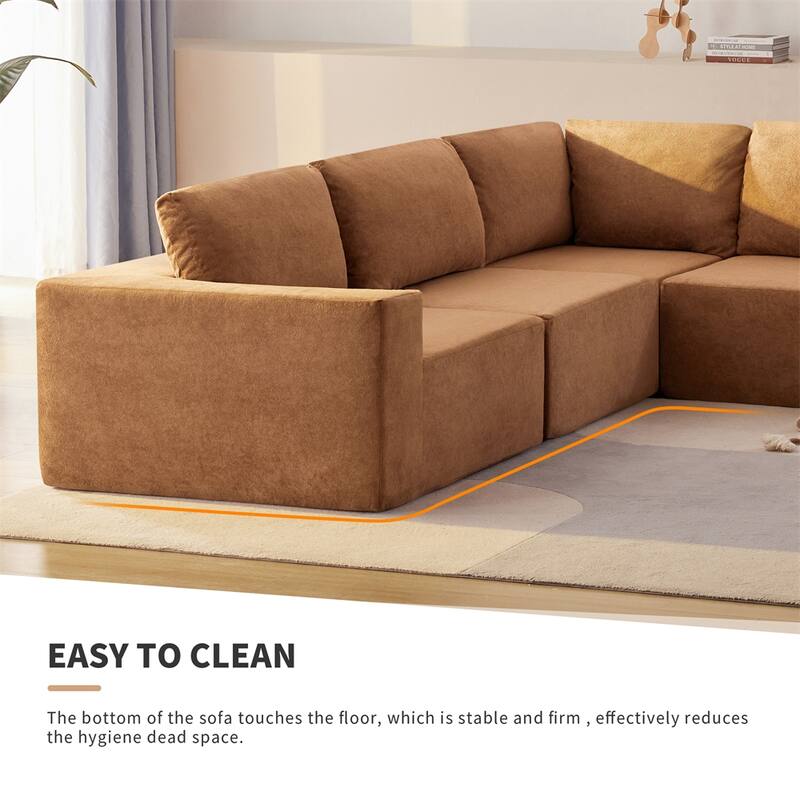 Modular L Shaped Sectional Sofa,Floor Couch Set,Upholstered Furniture