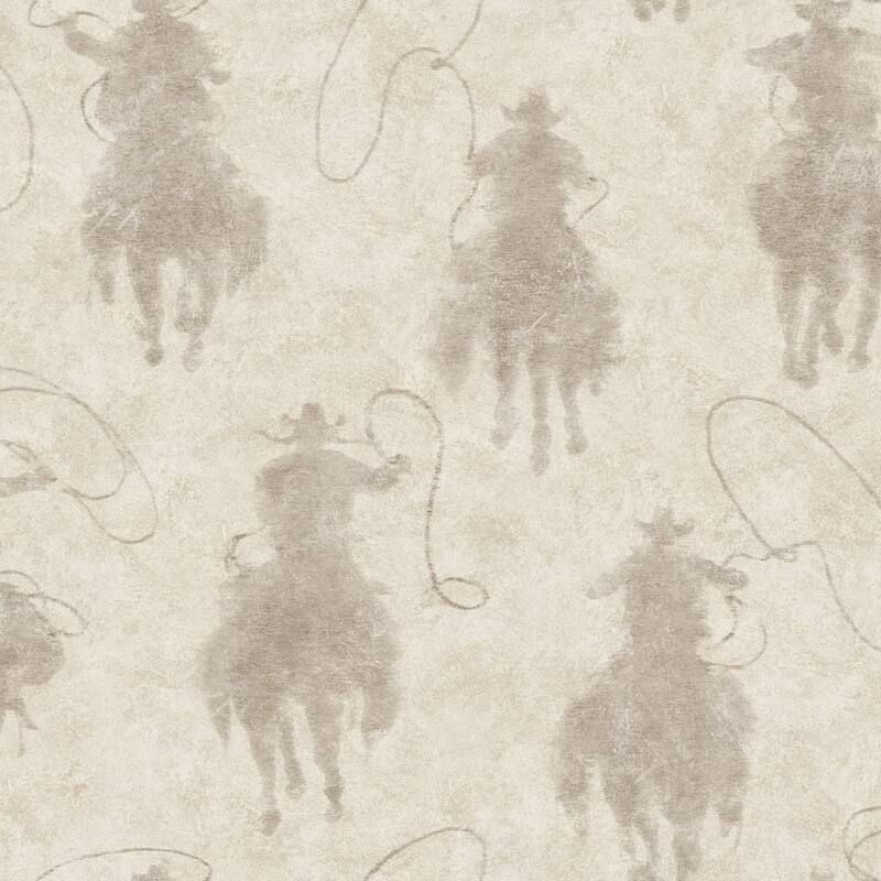 Stockman Silhouette Light Grey Wallpaper