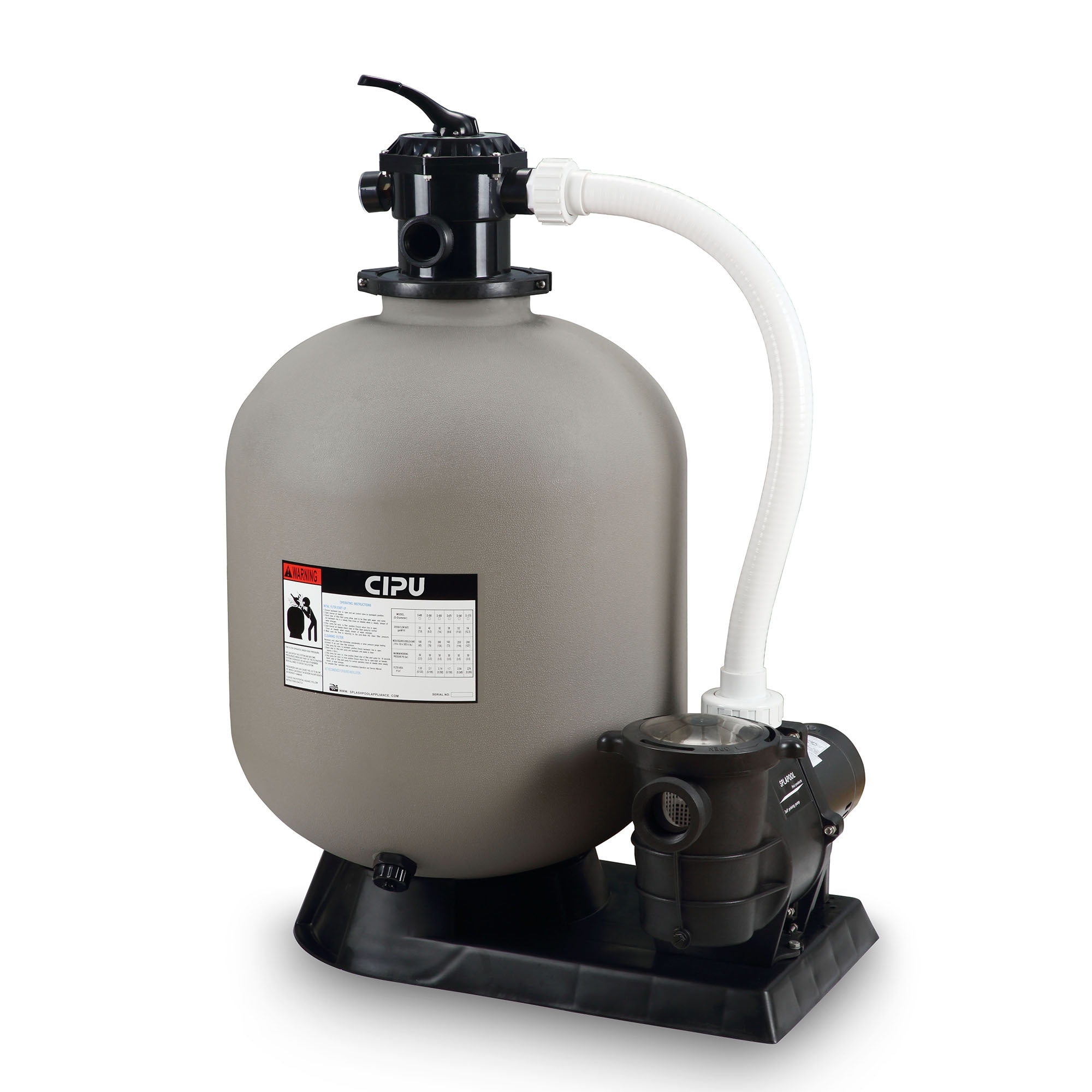 16-Inch Above Ground Swimming Pool Sand Filter System with 0.75 HP Pump - 16"