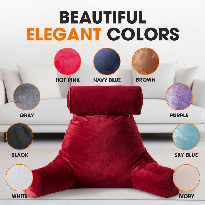 Cheer Collection Extra Large TV Pillow With Detachable Bolster