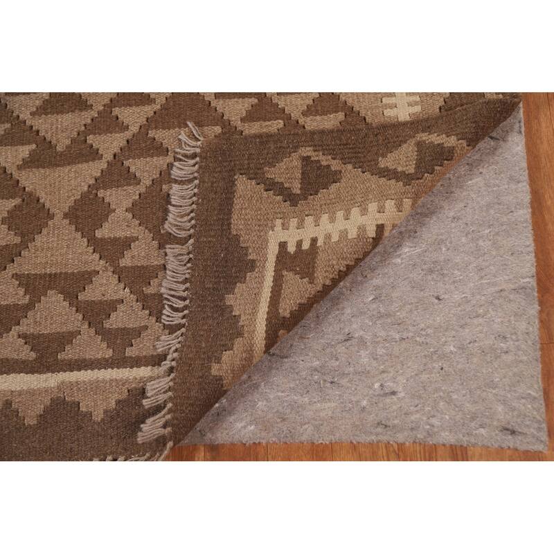 Geometric Kilim Reversible Area Rug Flat-weave Living Room Wool Carpet - 6'9" x 9'10"