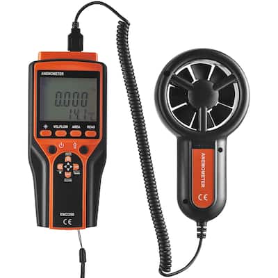 Portable Anemometer Split Design Ideal for Sailing, Surfing, Flying, HVAC - 4-in-1 100.8mph 6.6 ft
