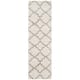 SAFAVIEH Hudson Shag Vitchka Glam Trellis 2-inch Area Rug - 2'3" x 14' Runner - Ivory/Grey
