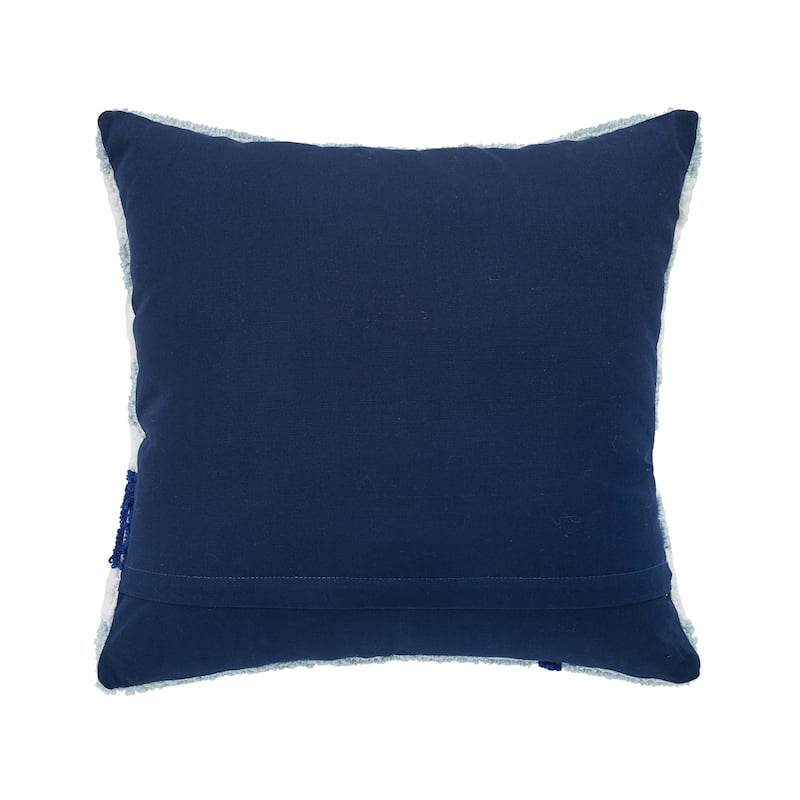Blue Anchor Hooked Throw Pillow