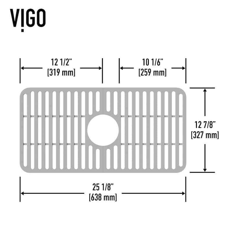 VIGO 25" L X 13" W Silicone Protective Bottom Grid for Kitchen Sink