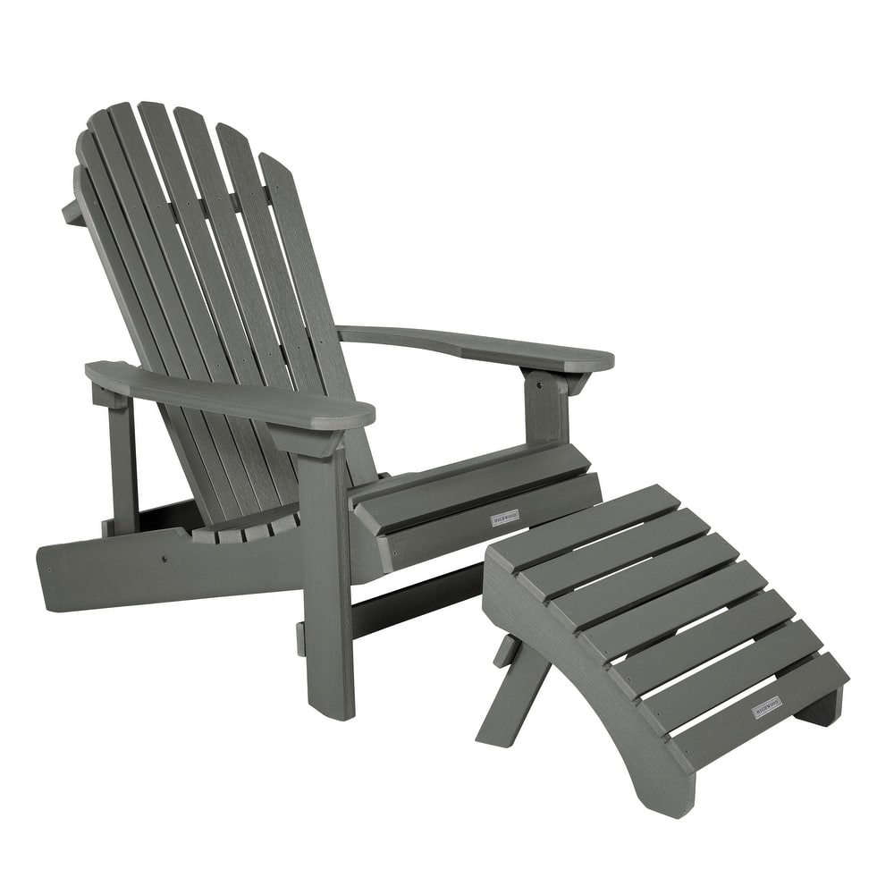 HIGHWOOD Folding and Reclining Adirondack Chair with Folding Ottoman