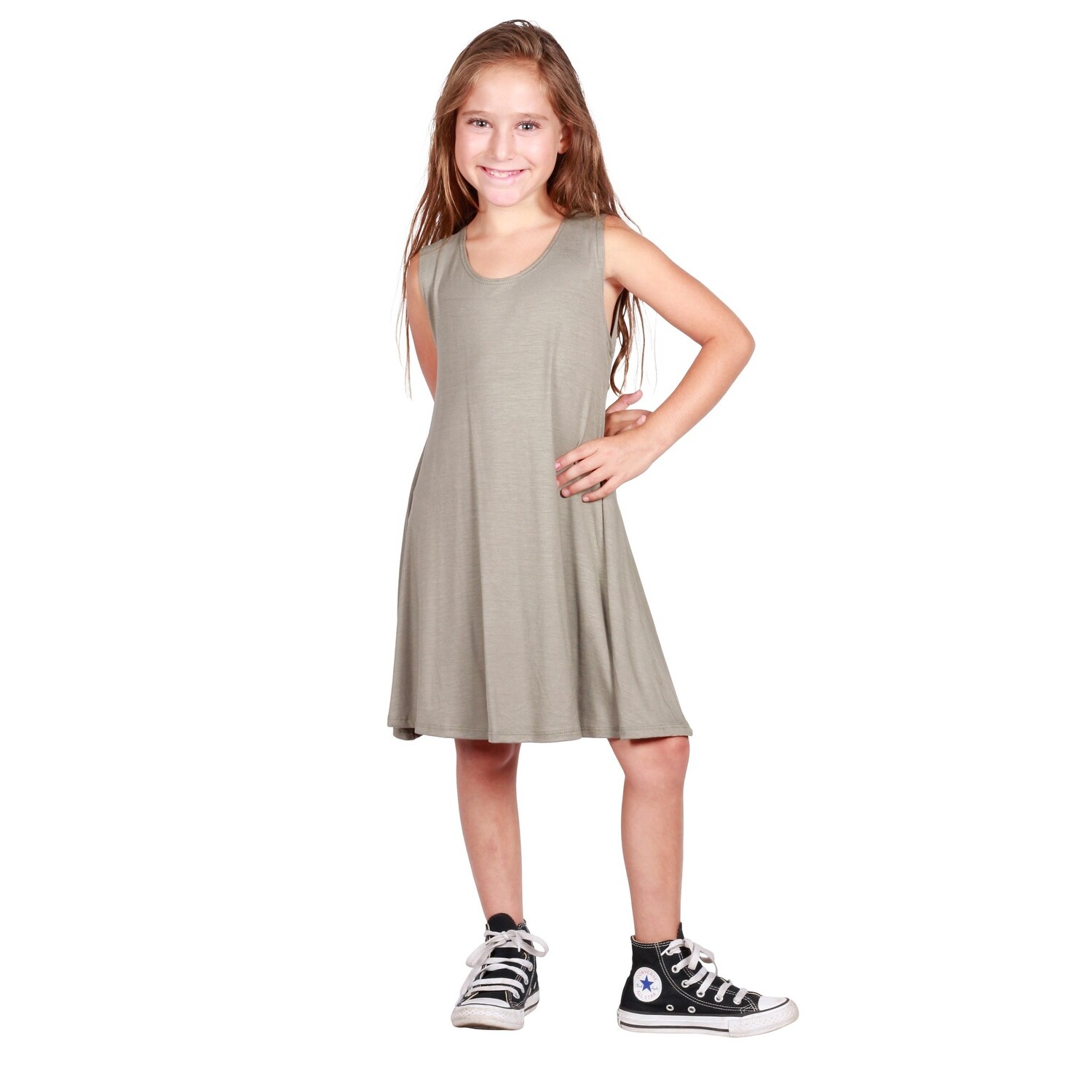 girls olive green dress