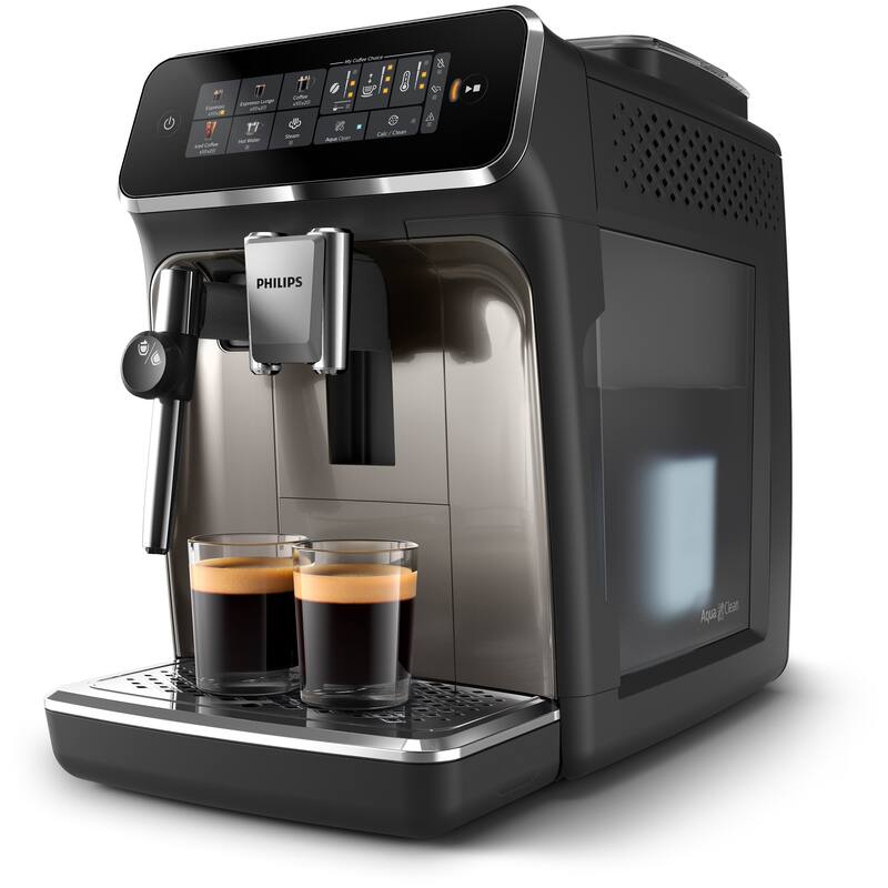 Philips 3300 Fully Automatic Espresso Machine with Milk Frother, Black and Chrome