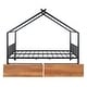 preview thumbnail 14 of 28, Metal Full Size House Bed with Two Drawers