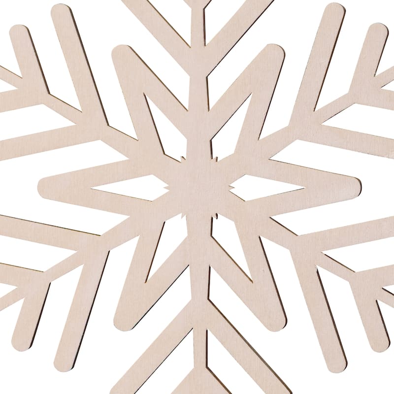 Cut-Out Snowflake Wooden Christmas Ornaments - 5" - Set of 8