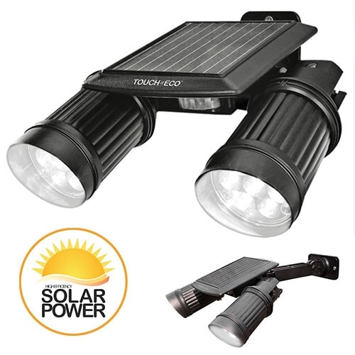 TWINSPOT PRO Solar Motion sensor Dual Head LED Spotlight In Black