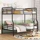 preview thumbnail 9 of 14, Full XL Over Queen Size Metal Bunk Bed with Safety Guardrails Black