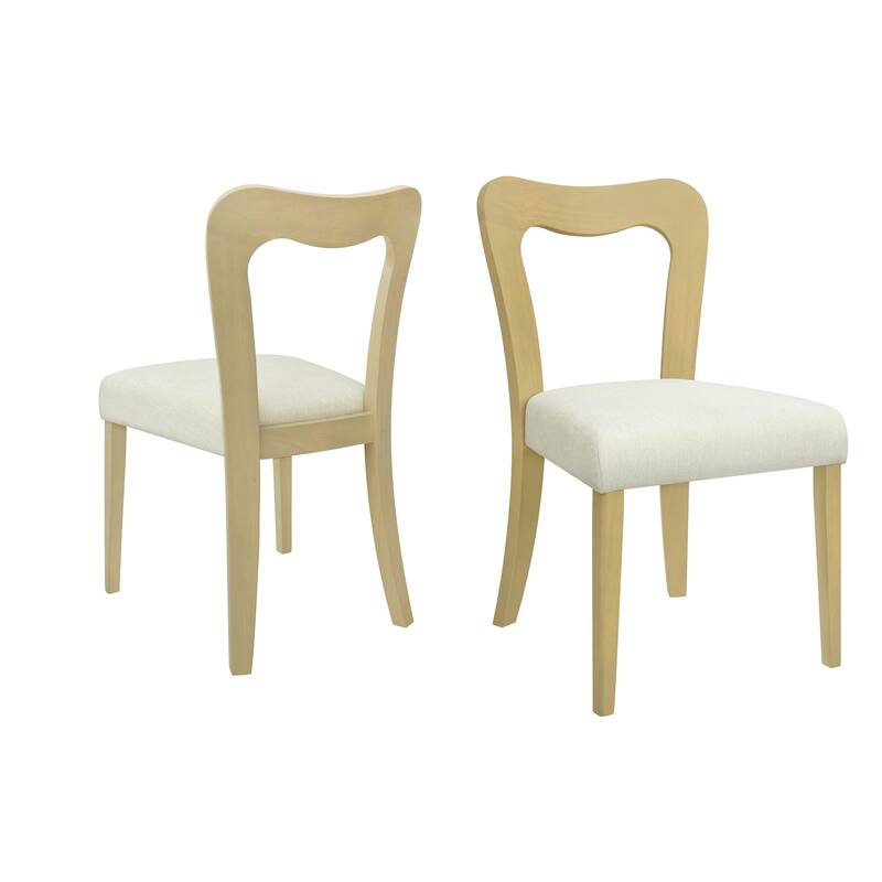 Dining Chairs Set of 2, Fabric Upholstered Dining Room Chairs Kitchen Side Chairs with Padded Seat and Open Back