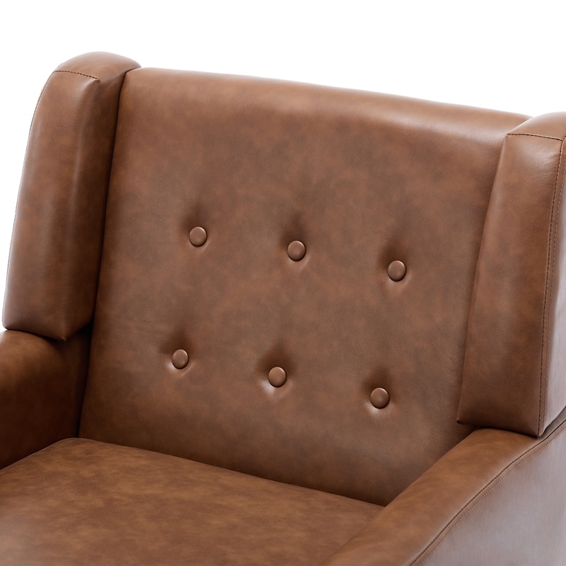 PU Leather Accent Chair Living Room Upholstered Armchair