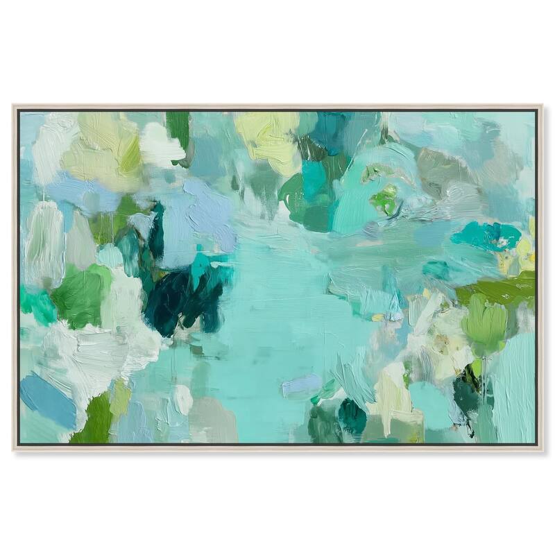 Alista Green Blues Canvas by Art Remedy - Silver - 15" x 10"
