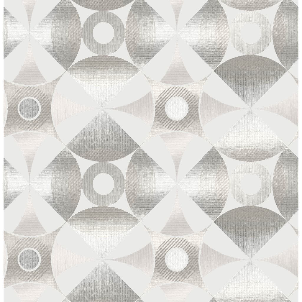 A-Street Prints Ellis Light Brown Geometric Wallpaper