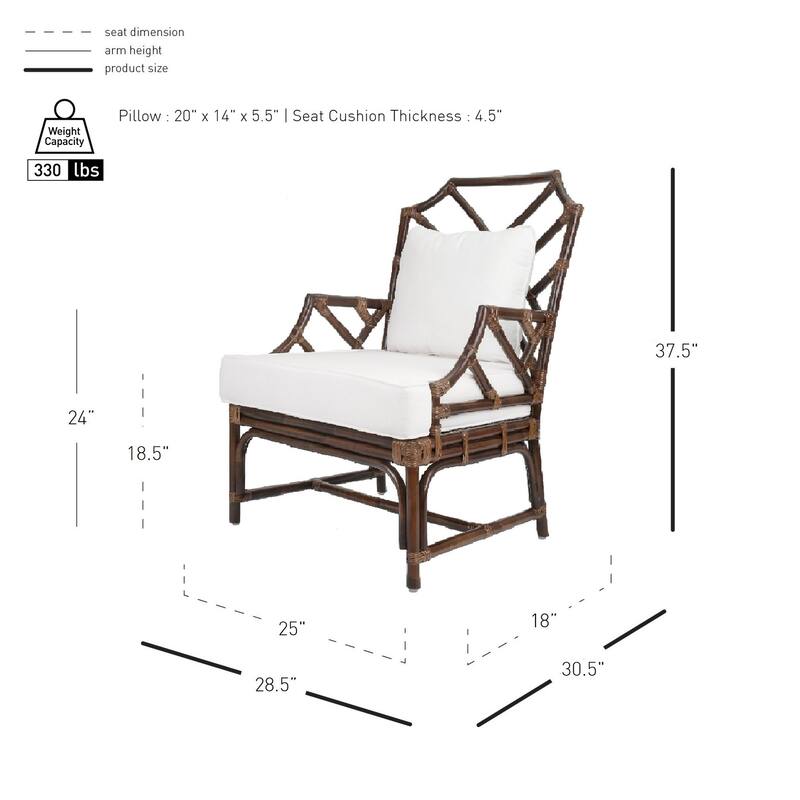 NPD Furniture Kara Rattan Accent Arm Chair