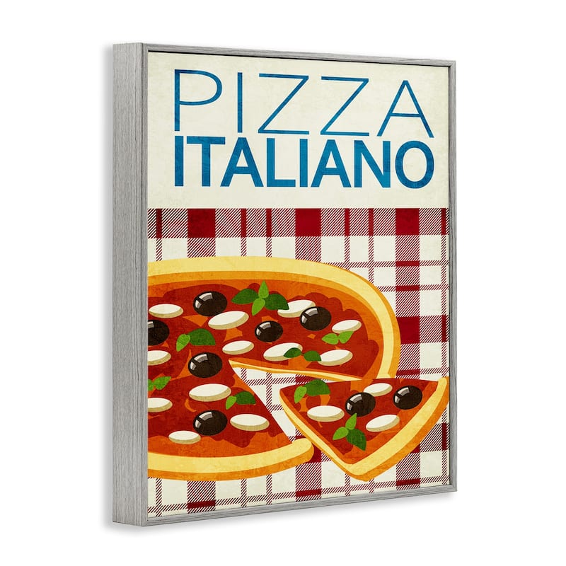 Stupell Classic Pizza Italiano Framed Giclee Art Design By Kim Allen