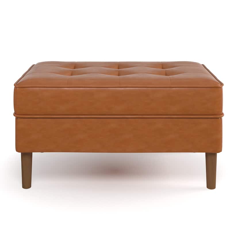 Zander Genuine Leather Rectangular Ottoman