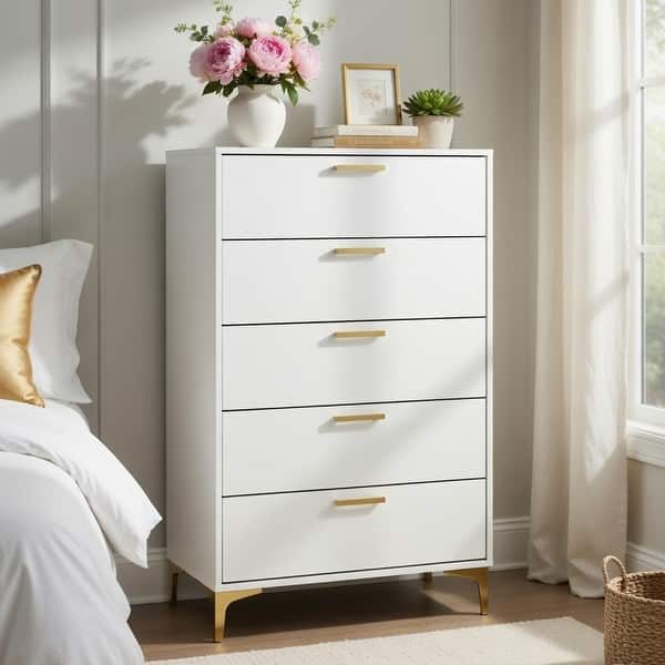 50 inch dresser White 47Inch With Nine Drawers Premium Wood Top It has five drawers Cian Tall Dresser Chest, 5
