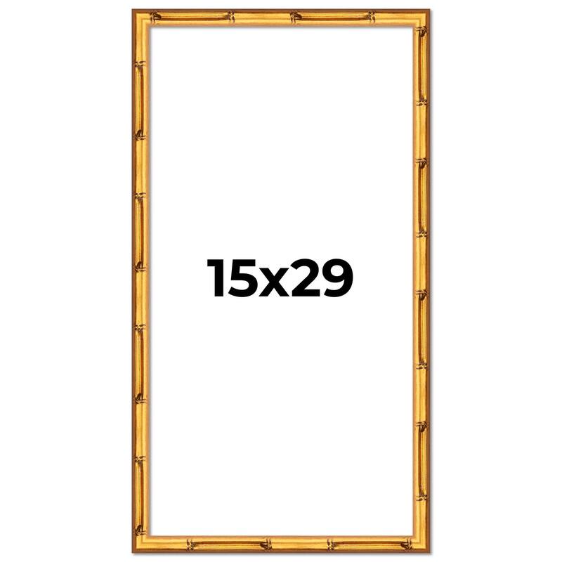 15x29 Frame Gold Bamboo Picture Frame Modern Photo Frame Includes UV Acrylic Shatter Guard Front Acid Free Foam Backing Board