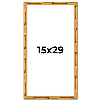 15x29 Frame Gold Bamboo Picture Frame Modern Photo Frame Includes UV Acrylic Shatter Guard Front Acid Free Foam Backing Board