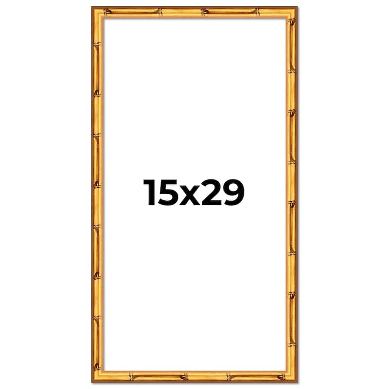 15x29 Frame Gold Bamboo Solid Wood Picture Frame | 1 Inch Moulding