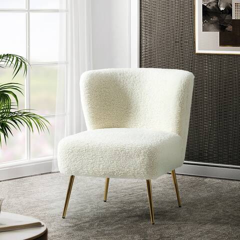 Side Chair with Metal Legs, Polyester Fabric Designed
