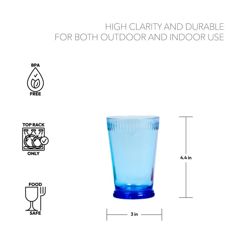 Tritan Scallop Tumblers Drinkware Set, Variety Pack, 9.5 Oz, Set of 6