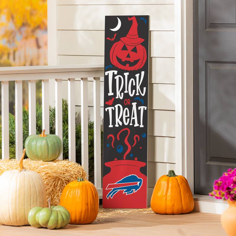 47" Double Sided Seasonal Porch Leaner, Buffalo Bills - 47" x 11.25" - Halloween