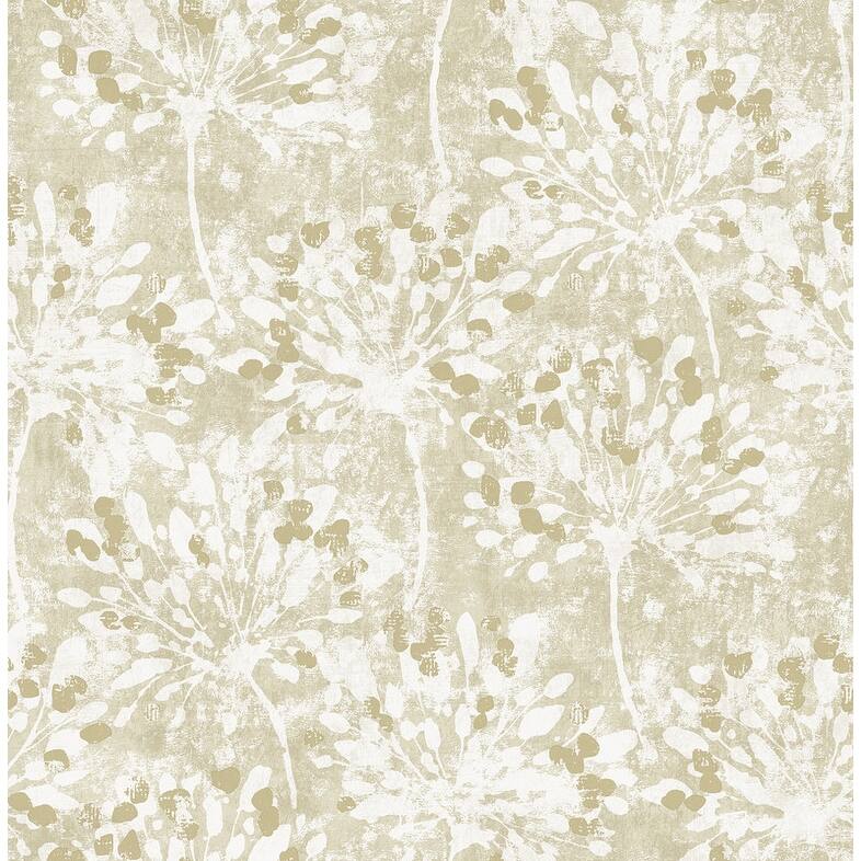 Advantage Dori Gold Painterly Floral Wallpaper - Gold