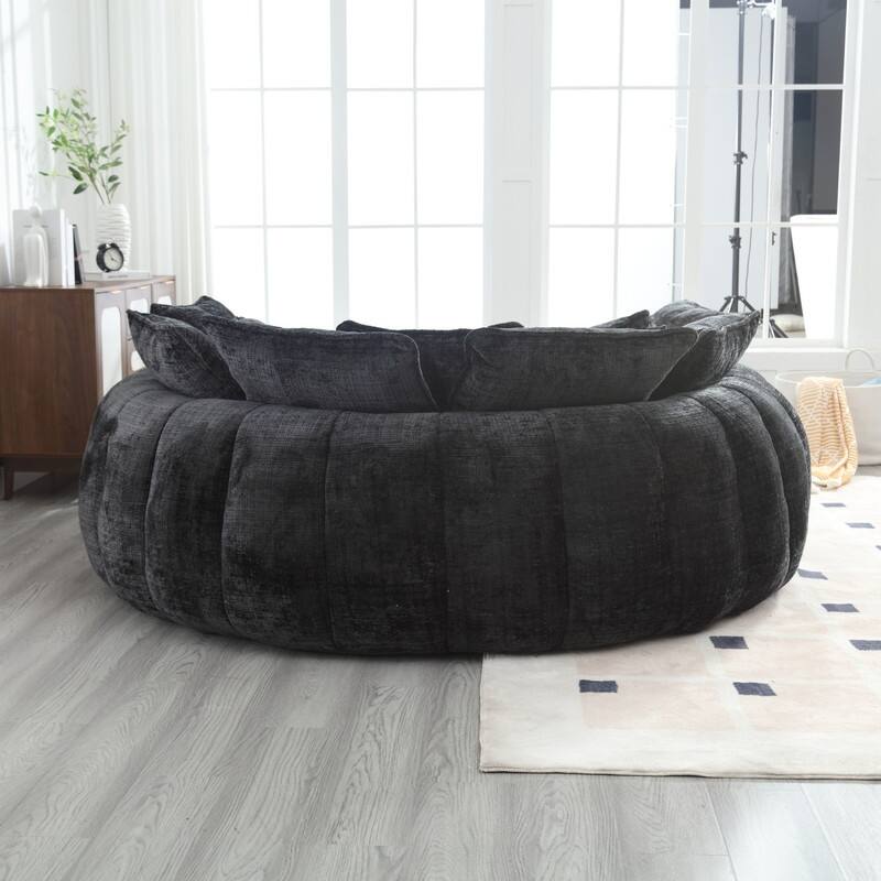 81.10" Double Bread Extra Large Round Sofa Bed with Armrests and Large Cushions