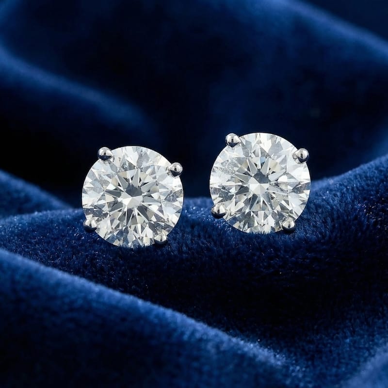 Bliss Diamond 3 Cttw Diamond Studs With Screw Backs White Gold Lab Grown