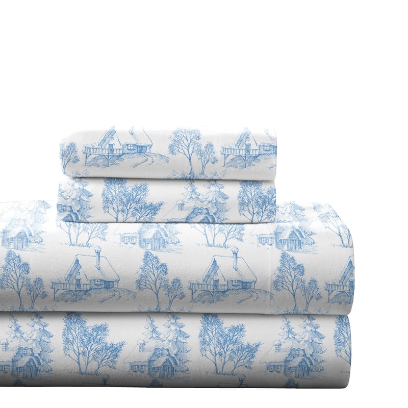 Pointehaven Soft Cotton 180 GSM Deep Pocket Oversized Brushed Flannel Sheet Set