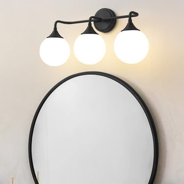 Bathroom Vanity Lighting Over Mirror,3-Light with Milky