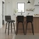 preview thumbnail 47 of 78, Skara Mid-Century Swivel Counter Stool, Upholstered Counter Height Chair with Bentwood Legs Set of 3 - Gray Faux Leather & Black