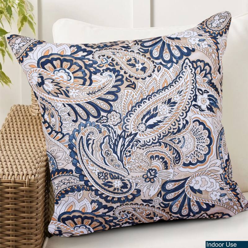 Decorative Indoor/Outdoor Weatherproof Lumbar Throw Pillows with Inserts (Set of 2) -12x20 - 18x18 Inches