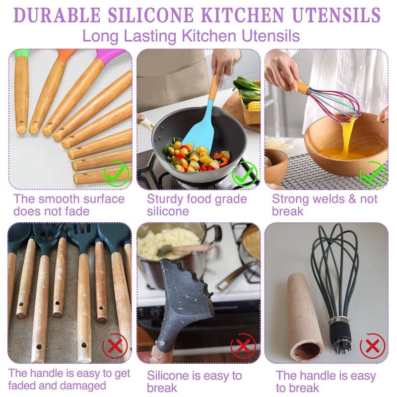 Kitchen Cooking Utensils Set, 33 pcs Non-Stick Utensils Spatula Set with Holder