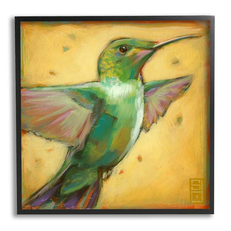 Stupell Flying Hummingbird Painting Framed Giclee Art Design by Stacy ...