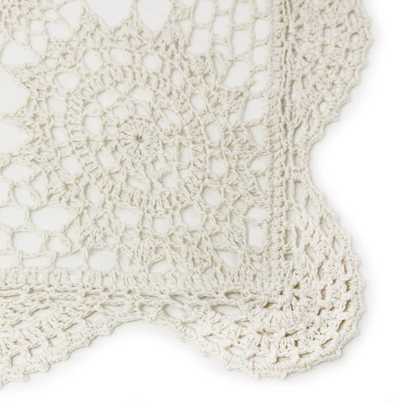 Handmade Crochet Sham and Accessories - Ivory - Euro Sham - (Set of 2)