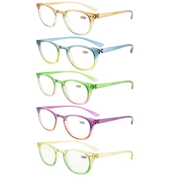 Eyekepper 5 Pack Fashion Reading Glasses(One for each color). Opens flyout.