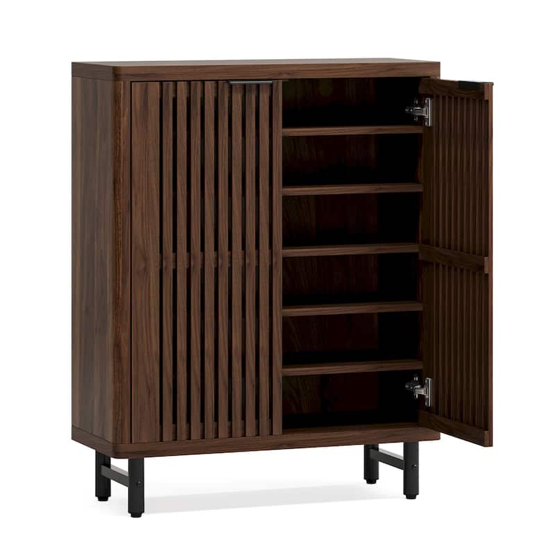 24 Pairs Shoe Storage Cabinet with Door for Entryway Living Room