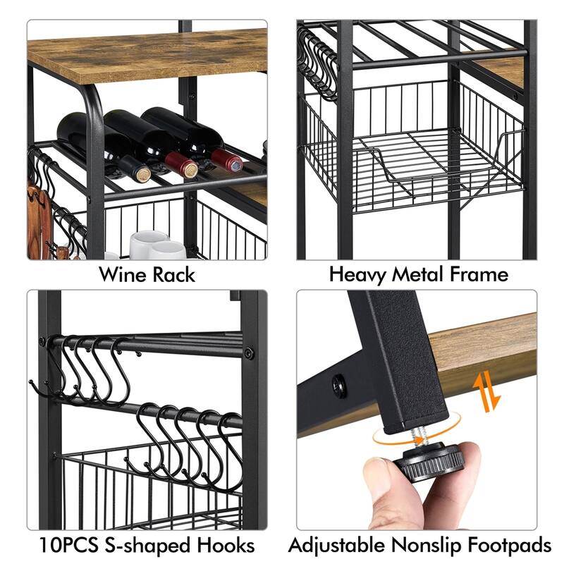 Yaheetech 55" Baker's Rack Free Standing Utility Storage Shelf