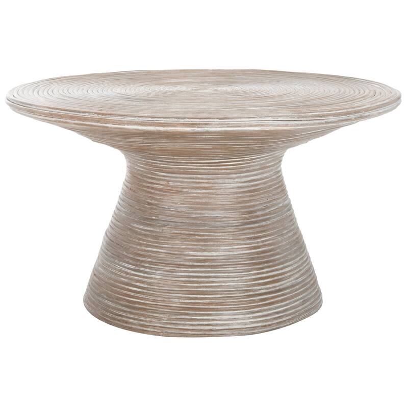 SAFAVIEH Zinca Pedestal Metal Round Coffee Table - 31.5" W x 31.5" L x 17.7" H - 32Wx32Dx18H