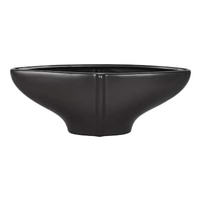 Ceramic Decorative Bowl Modern Decor Sculptural Design - 6" Black - 16" x 5" x 6"