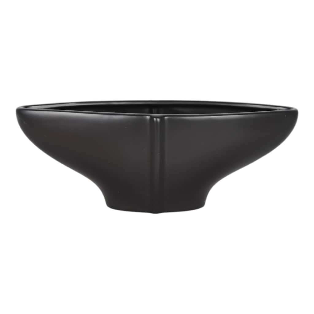 Ceramic Decorative Bowl Modern Decor Sculptural Design - 6" Black - 16" x 5" x 6"
