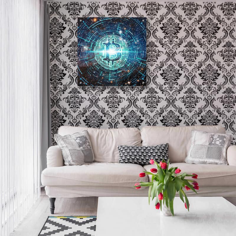 Epic Art 'Cyber Bitcoin', Acrylic Glass Wall Art