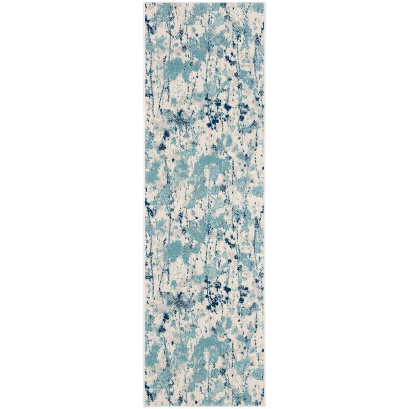 SAFAVIEH Evoke Hallbjorg Vintage Boho Rug - 2'2" x 7' Runner - Ivory/Blue