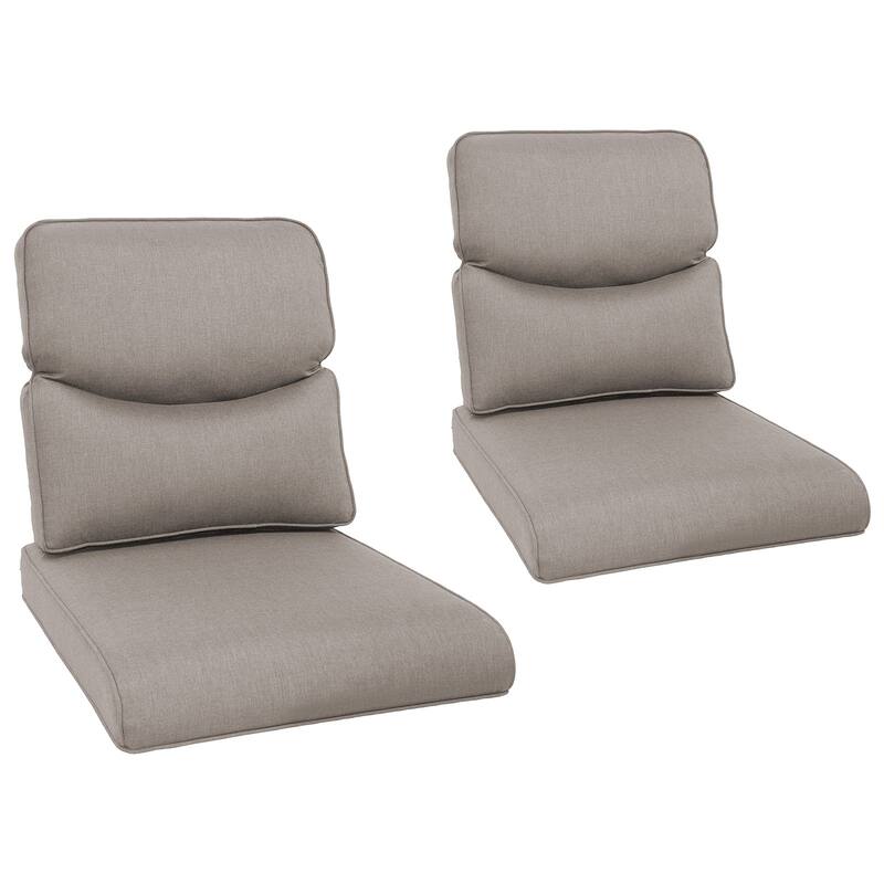 2 Pair Patio Soft Cushions for Outside - Grey - smile style